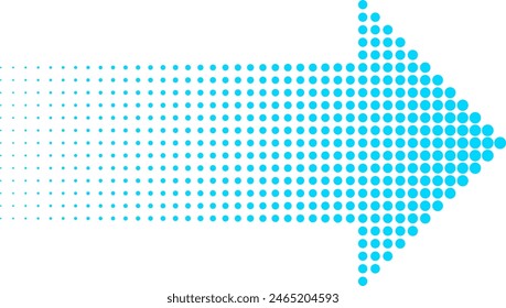 arrow direction vector. halftone, speed, blue