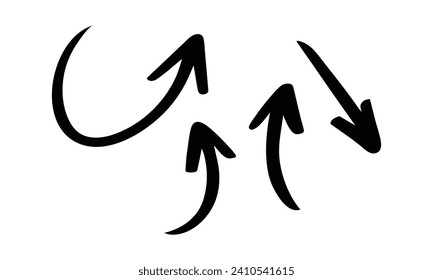 Arrow Direction vector isolated icon set hand drawn arrow design