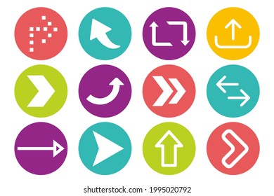 arrow direction vector presenting twelve with color blend