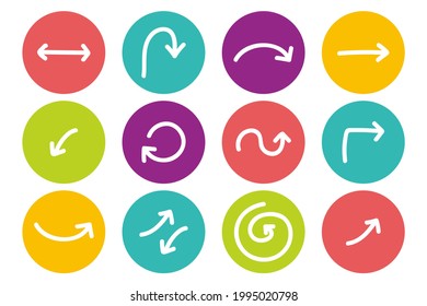 arrow direction vector presenting twelve with color blend