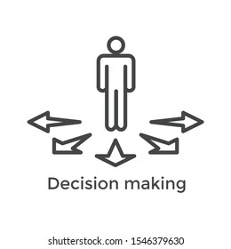 Arrow, directional way sign, showing making a decision or choice icon vector