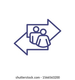 Arrow, directional way sign, showing making a decision or choice icon vector