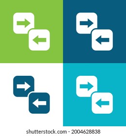 Arrow Directions Flat four color minimal icon set