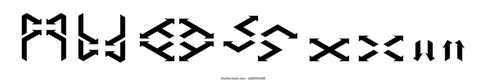 Arrow directions icon vector set