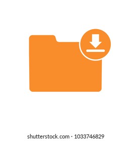 Arrow disk down download downloads folder get icon. Vector icon
