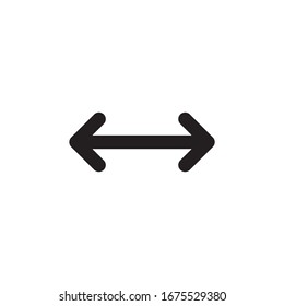 arrow distance icon vector isolated on white background