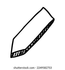 Arrow doodle. Blank arrow icon, slightly curved, and pointing up to the right corner. Hand drawn vector icon.