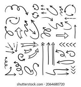 Arrow doodle collection. Hand drawn arrows. 