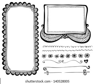 arrow doodle frame cartoon layout and design part arrow doodle frame straight classic white vegetation wildflower star crowd cooperation black border heap single sprout mark heart series announcement