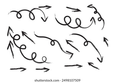 arrow, doodle, grunge, scribble, paint, design, vector, icon, down, set, shape, background, up, drawn, graphic, thick, hand, marker, bend, art, black, abstract, isolated, cartoon, line, graffiti, chin
