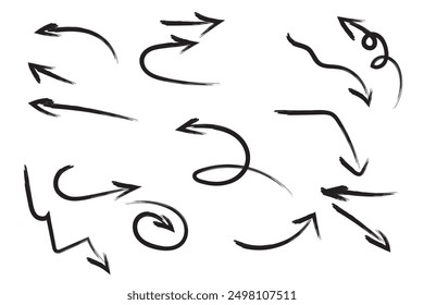 arrow, doodle, grunge, scribble, paint, design, vector, icon, down, set, shape, background, up, drawn, graphic, thick, hand, marker, bend, art, black, abstract, isolated, cartoon, line, graffiti, chin