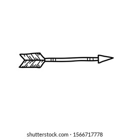 arrow doodle icon, vector illustration
