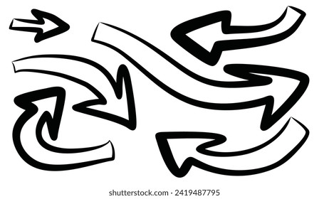 arrow doodle marker illustration vector design illustrator template in trendy style