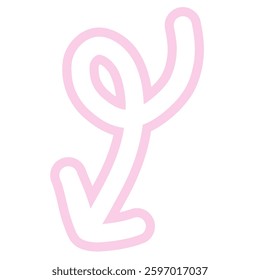 Arrow Doodle Pastel Colorful Brush Outline Cute Hand Drawn Shape