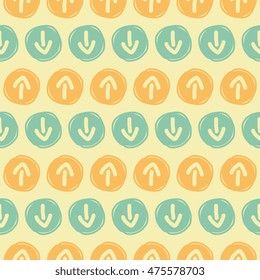 Arrow doodle retro seamless background