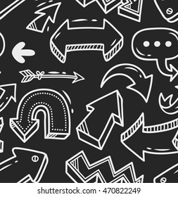 Arrow doodle seamless background