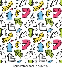 Arrow doodle seamless background