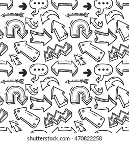 Arrow doodle seamless background
