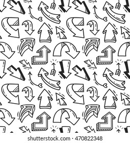 Arrow doodle seamless background