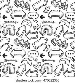Arrow doodle seamless background