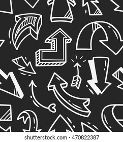 Arrow doodle seamless background