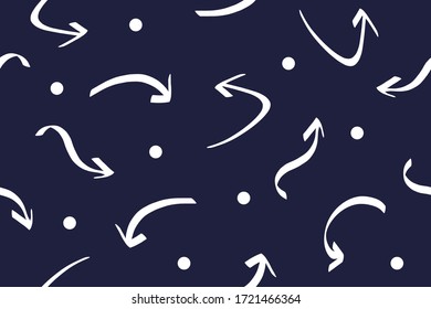doodle de flecha sin fisuras. flecha de textura curvada dibujada a mano para impresión de tela, papel envolvente, superficie interior, invitación.