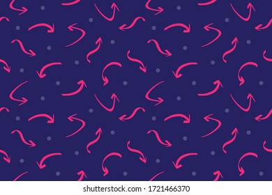 arrow doodle seamless pattern. hand drawn sketch curved texture arrow for fabric print, wrapping paper, interior surface, invitation.