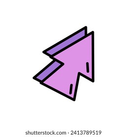 Arrow of doodle set. The dynamics of direction in this 3D arrow illustration highlight vibrant colors and depth capture attention and focus. Vector illustration.