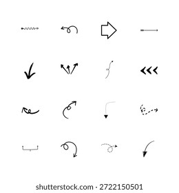 Conjunto de Doodle de flecha Vector e ilustración de arte de contorno 