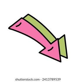 Arrow of doodle set. This 3D arrow illustration with vibrant colors and depth create a sense of movement and guide focus. Vector illustration.