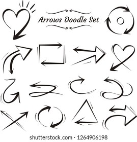 Arrow doodle set , vector illustration