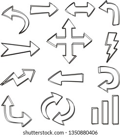 Arrow doodle set , vector illustration