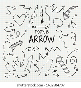 Arrow doodle set , vector illustration