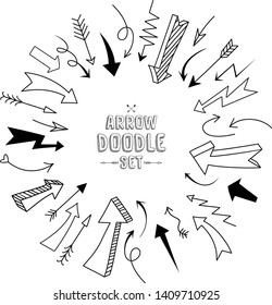 Arrow doodle set, vector illustration