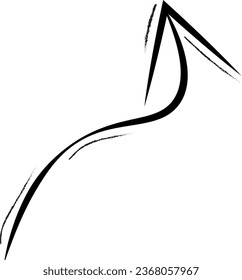 Doodle de flecha. Esbozo simple de Doodle. Elemento Srawl. Flecha de efecto dibujado a mano. Flecha hacia arriba del efecto dibujado a mano