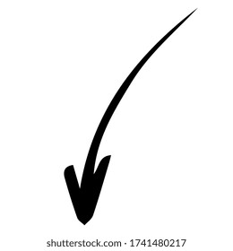 Arrow. Doodle style and black color. Hand drawn. Black icon isolated on white background. Vector EPS 10. Abstract elements for business infographic. Navigation symbol system. Direction indicator. Link