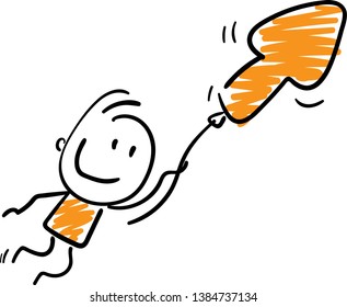 
Arrow up Doodle style vector illustration object isolated hand draw