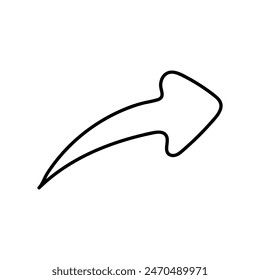 Flecha en estilo garabato. Vector aislado sobre fondo blanco