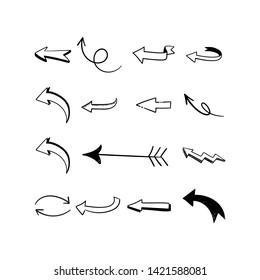 Arrow doodle vector collection. Set of hand drawn arrows.