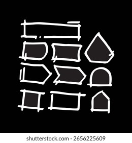 Conjunto de Ilustración vectorial Doodle de flecha Arte vectorial de stock