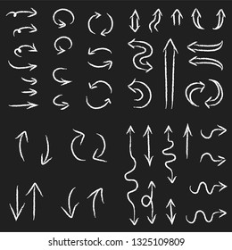 Arrow doodles, infographic elements, hand drawn arrows on chalkboard