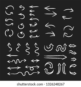Arrow doodles, infographic elements, hand drawn arrows on chalkboard