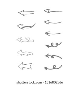 Arrow doodles, isolated vector elements