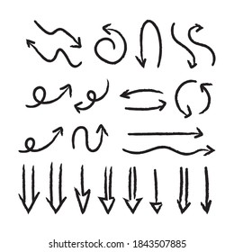 Arrow doodles vector collection. Set of Hand drawn vector arrows.