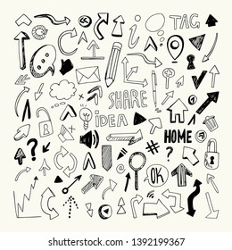 Arrow Doodles. Web Clip Art Collection.