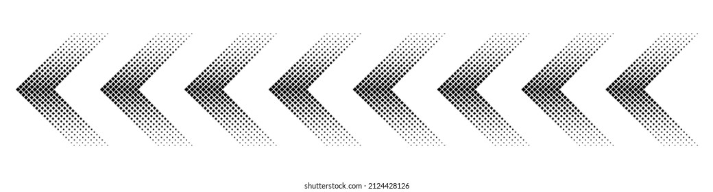Arrow dote halftone illustration isolated on white background 