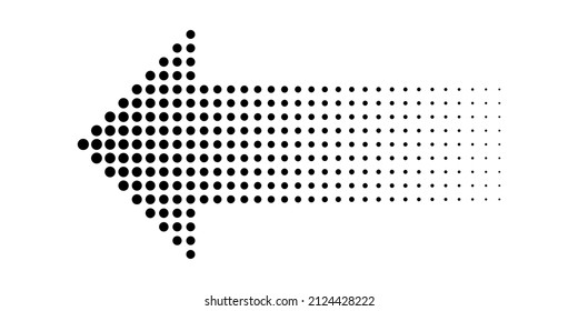 Arrow dote halftone illustration isolated on white background 