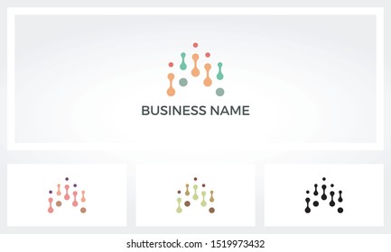 Arrow From Dots And Connected Nodes Logo Design