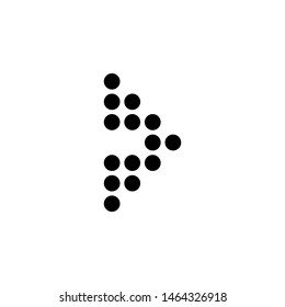 Arrow dots. Arrow dots icon. Black arrow in a right