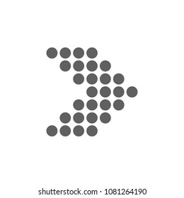 Arrow with dots icon vector. Symbol for your web site design, logo, app, UI. Vector illustration, EPS